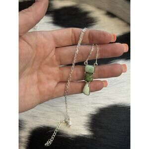 Native American Sterling Silver Multi Sonoran Gold Paloma Turquoise Bar Necklace